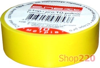Изолента самозатухающая, 10м, желтая, e.tape.pro.10.yellow Enext p0450002 - фото 74122