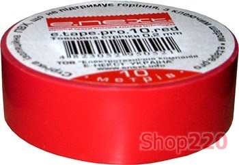 Изолента самозатухающая, 10м, красная, e.tape.pro.10.red Enext p0450001 - фото 74128