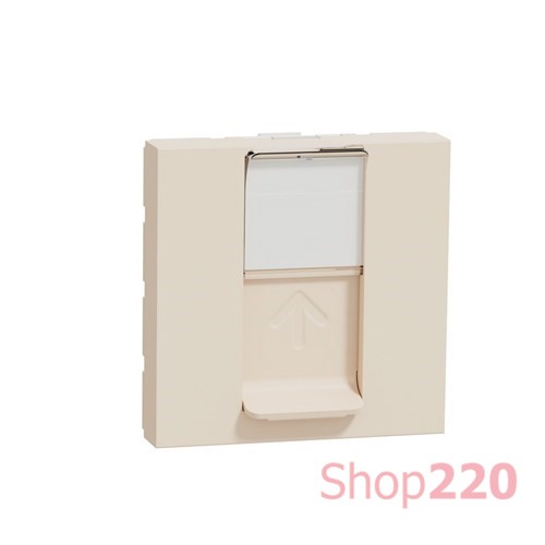 Розетка компьютерная RJ45, 5, STP, бежевый, 2 модуля, Unica New Schneider NU341344
