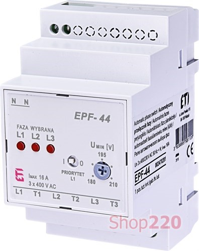 Реле автоматического выбора фаз, EPF-44 ETI 2470281 - фото 92650