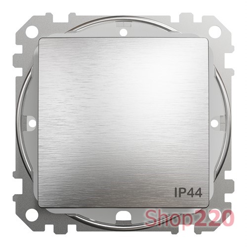Выключатель проходной IP44 1 клавишный, матовый алюминий, Sedna Design