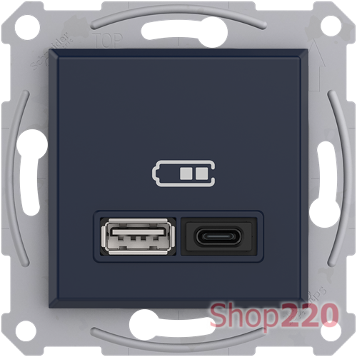 USB розетка тип А+С 3А 45Вт, антрацит, EPH2700471 Schneider Electric Asfora