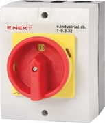 Пакетный выключатель (0-1) в корпусе 32А, 3 фазы, e.industrial.sb.1-0.3.32 Enext i0360002