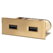 Розетка USB тип А+С в стол/мебель, золото, Versapick ASA