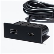 Розетка USB тип А+С в стол/мебель, черный, Versapick ASA