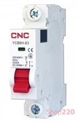 Автоматический выключатель 1 А, 1-полюсный, тип C, YCB6Н-63 CNC