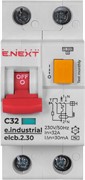 Дифференциальный автоматический выключатель 32А, 30мА, кривая С, тип АС, e.industrial.elcb.2.C32.30 Enext