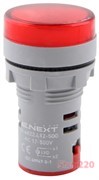 Лампа светосигнальная с индикатором напряжения O22мм АС красная, e.ad22.i.12-500.red Enext
