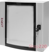 Корпус металлический IP55 с монтажной панелью, 900*600*200 мм, со стеклом, e.mbox.industrial.p.90.60.20.gl Enext