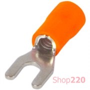 Изолированный вилочный наконечник 0.5-1.5 кв.мм, оранжевый, 100шт, e.terminal.stand.sv.1,25.5.orange Enext