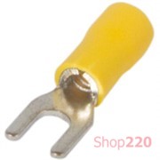 Изолированный вилочный наконечник 1.5-2.5 кв.мм, желтый, 100шт, e.terminal.stand.sv.2.5.yellow Enext