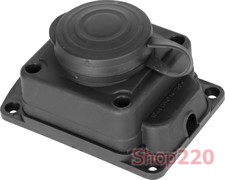 Розетка одинарная с защитной крышкой каучуковая с заземлением, 16А, e.socket.rubber.029.1.16 Enext