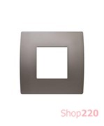 Декоративная рамка металлический цвет сатинированный никель серия PURE 2 модуля OP20MN