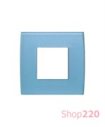 Декоративная рамка стеклянная цвет голубой лед серия PURE 2 модуля OP20GB