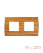 Декоративная рамка деревянная бамбук серия PURE немецкий стандарт 2х2 модуля OP24WB