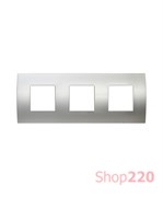 Декоративная рамка металлическая цвет серебро серебро PURE немецкий стандарт 3х2 модуля OP26MS