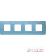 Декоративная рамка стеклянная цвет голубой лед серия PURE немецкий стандарт 4х2 модуля OP28GB