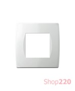 Декоративная рамка пластиковая цвет снежно-белый серия Soft 2 модуля OS20PW