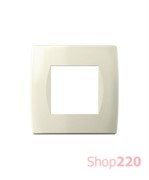 Декоративная рамка пластиковая цвет слоновая кость серия Soft 2 модуля OS20IW