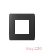 Декоративная рамка пластиковая цвет черный матовый серия Soft 2 модуля OS20SB