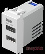 Розетка с A&C USB EM68PW MODUL