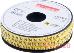 Маркер кабельный 2-4 кв.мм, N, 500 шт, e.marker.stand.2.4.N Enext
