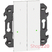 Умный выключатель сценарный двухклавишный на 4 сценария беспроводной 2 модуля, белый, Living Now NETATMO