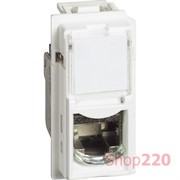 Механизм розетки компьютерной RJ45 cat6a STP 1 модуль. белый. Bticino Living Now. KW4279C6AS