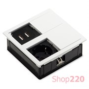 Врезная розетка в стол 220В + USB, белый, Versahit ASA 060.15F.00015