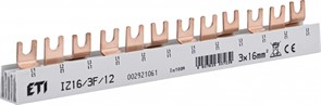 Шина питания IZ 16/3F/12 (16мм кв, 3P, 0.21м, Fork, 12mod.)