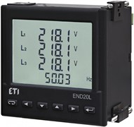 Анализатор сети END20L-RS (96x96мм кв 85-253V AC/90-300V DC, RS-485, 1xNO, импульсный выход)