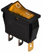 Переключатель 1-клавишный желтый с подсветкой KCD3-101N 220V YL/B