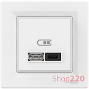 USB розетка тип А+С, 21 Вт, белый, EPH2700521 Schneider Electric Asfora