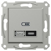 USB розетка тип А+С, 21 Вт, алюминий, EPH2700561 Schneider Electric Asfora