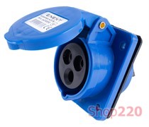 Силовая встраиваемая розетка 3п., 230В, 16А, e.socket.pro.3.16.wall Enext