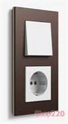 Выключатель linoleum-multiplex, dark brown, Gira Esprit