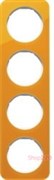 Рамка 4 поста, оранжевый прозрачный/полярная белизна, акрил, R.1 Berker