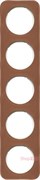 Рамка 5 постов, коричневый/полярная белизна, кожа, R.1 Berker