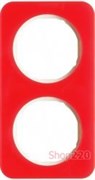 Рамка 2 поста, красный прозрачный/полярная белизна, акрил, R.1 Berker