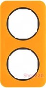 Рамка 2 поста, оранжевый прозрачный/черный, акрил, R.1 Berker