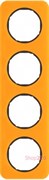 Рамка 4 поста, оранжевый прозрачный/черный, акрил, R.1 Berker