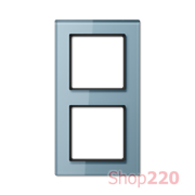 Рамка 2 поста, голубое стекло, Jung A Creation AC582GLBLGR