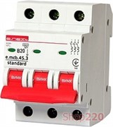 Автоматический выключатель 6А, 3-фазный, хар-ка В, e.mcb.stand.45.3.B 6 s001024 E.NEXT