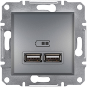 USB розетка, сталь, EPH2700262 Schneider Electric Asfora