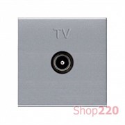 Розетка ТВ, серебристый, Zenit ABB N2250.7 PL