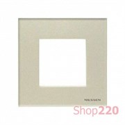Рамка 1 пост, стекло жемчужное, Zenit ABB N2271 CP