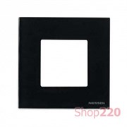 Рамка 1 пост, стекло черное, Zenit ABB N2271 CN