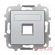Накладка компьютерной розетки с суппортом, серебряный, Sky ABB 8518.1 PL