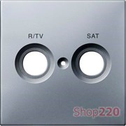 Накладка телевизионной двойной розетки TV/R+SAT, алюминий, Merten MTN299660