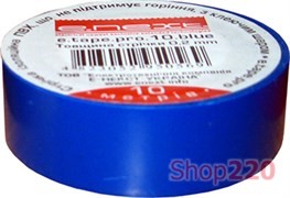 Изолента самозатухающая, 20м, синяя, e.tape.pro.20.blue Enext p0450012